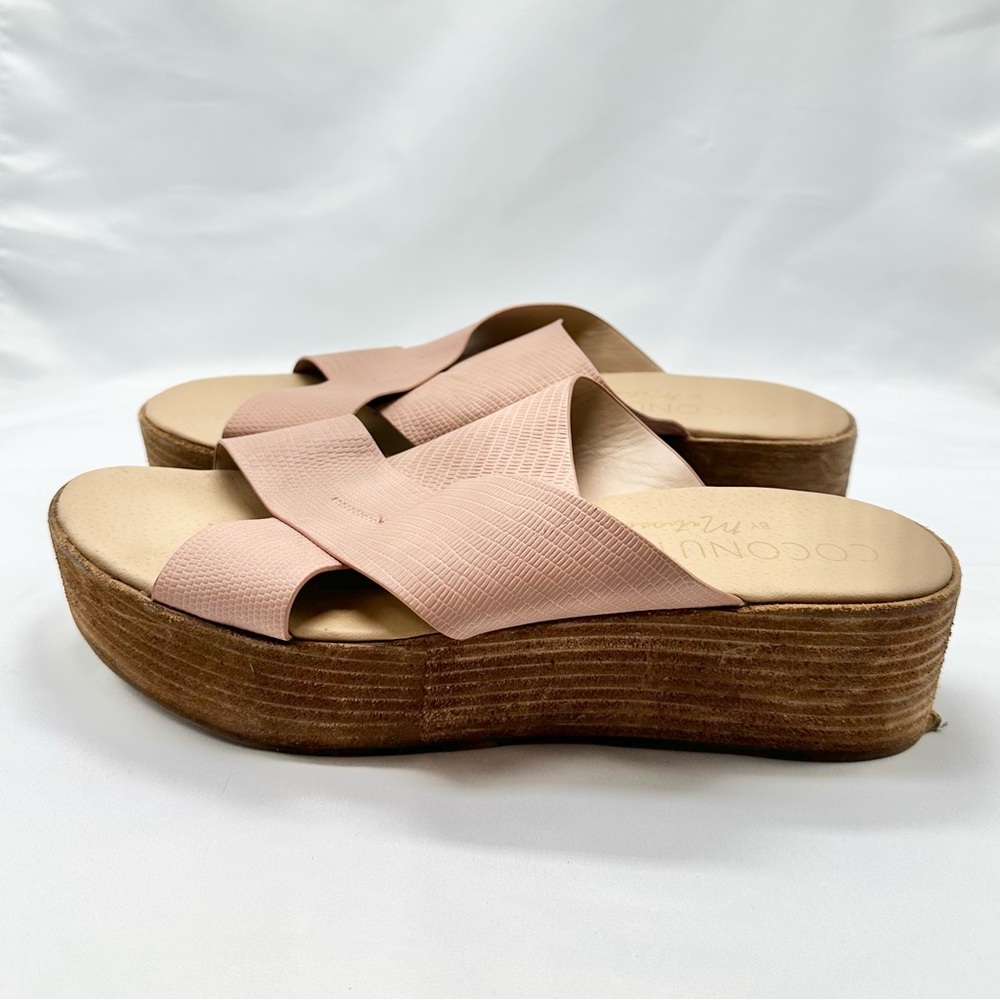Coconuts By Matisse Cross Strap Platform Sandals Blush Pink Size 9